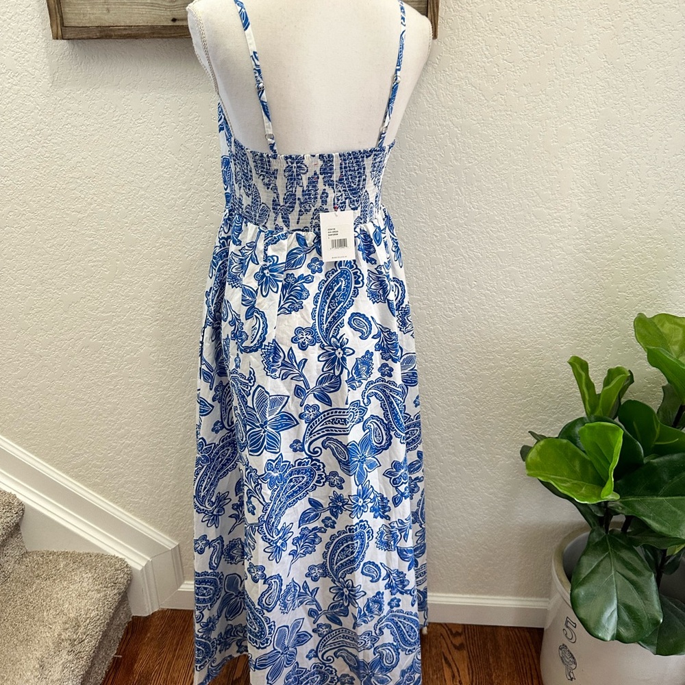 Xirena‎ Ava dress in Santorini white blue cotton midi size L NWT - Picture 2 of 10